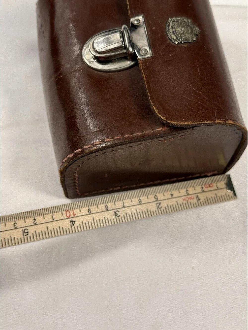 Vtg Swedish Royal Leather Case Latch Close Camera Binocular “Kungl Hovleverantor